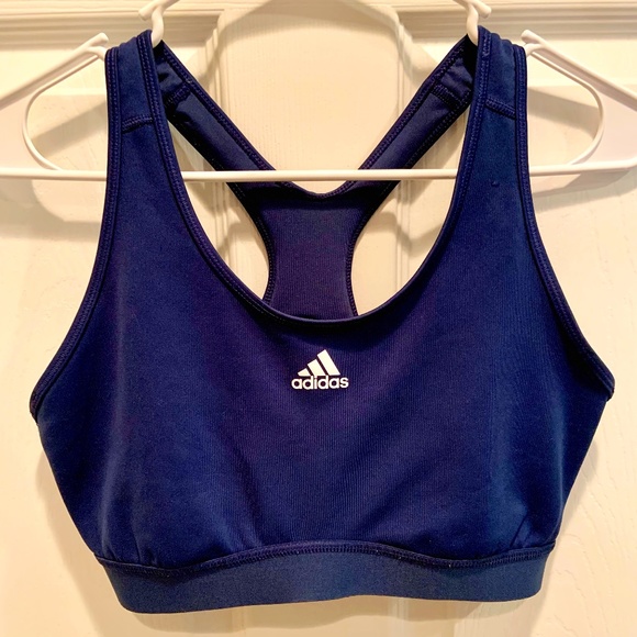 adidas Other - Women's Adidas Logo Navy Blue Cut Out Sports Bra Size L